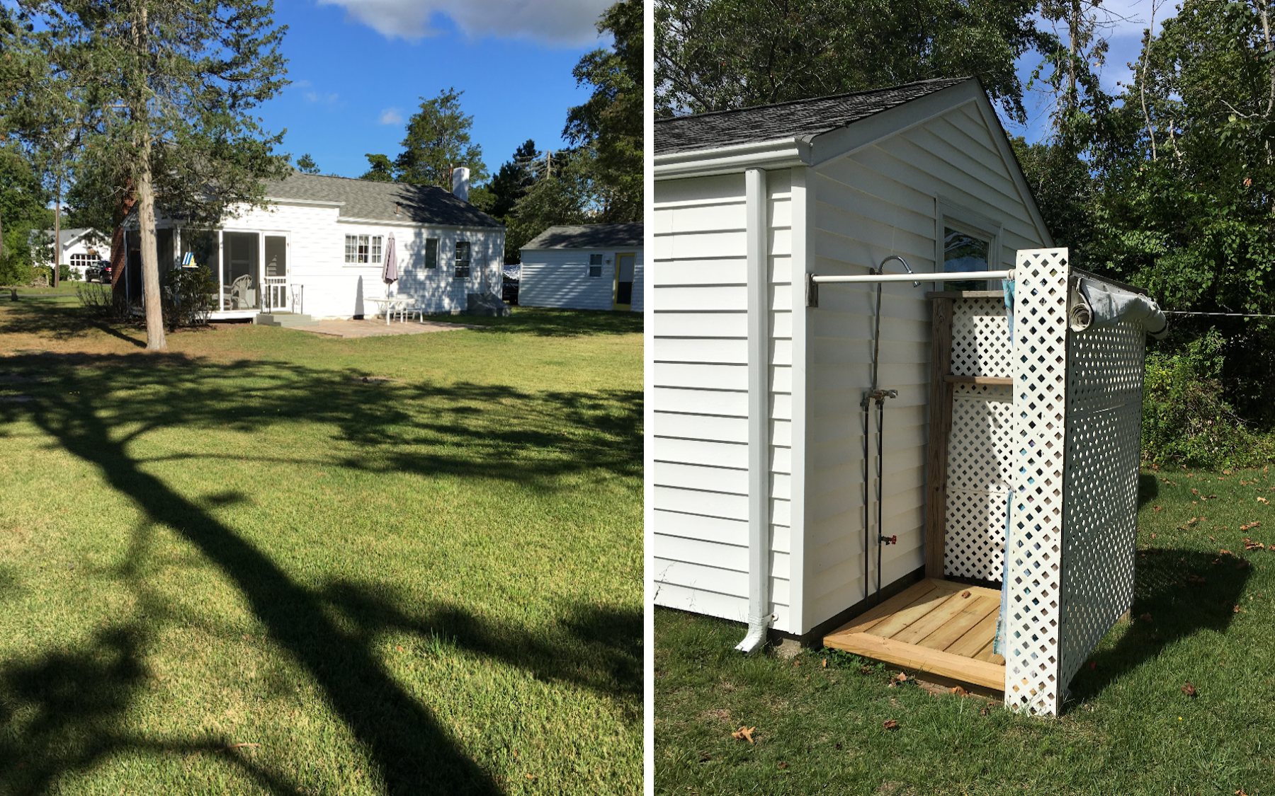 Backyard View and Outdoor Showerin East Quogue